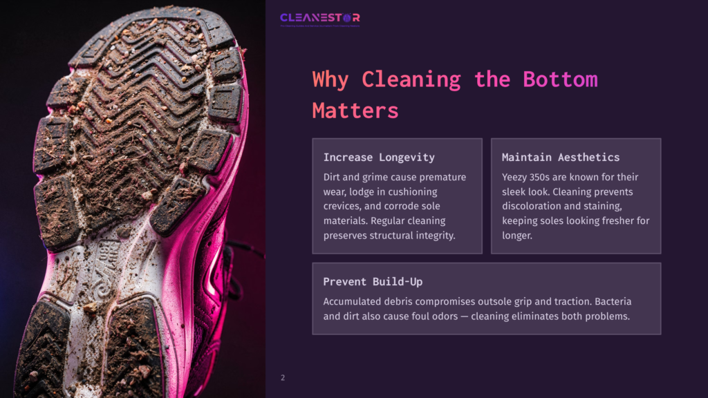 2 Why Cleaning The Bottom Matters Close-Up Of A Dirty Sneaker Sole With Deep Tread, Caked With Mud And Debris. The Image Highlights The Need For Cleaning Shoe Bottoms To Increase Longevity And Maintain Aesthetics.