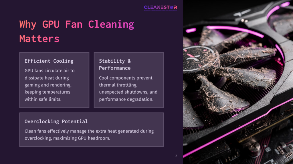Close-Up Of A Dusty And Dirty Gpu Fan With Thick Grime Covering The Blades, Highlighting The Need For Gpu Fan Cleaning And Maintenance.