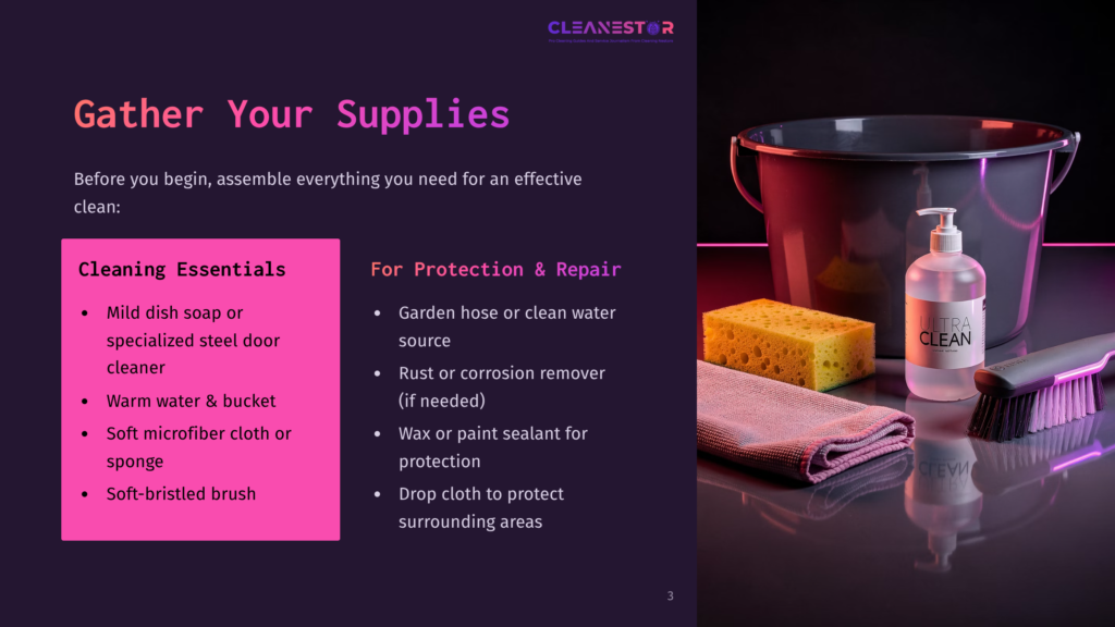 A Collection Of Car Cleaning Supplies, Including A Yellow Sponge, A Microfiber Cloth, A Brush, A Bucket, And A Bottle Of &Quot;Ultra Clean&Quot; Soap, Are Neatly Arranged On A Reflective Surface, Ready For A Car Wash.