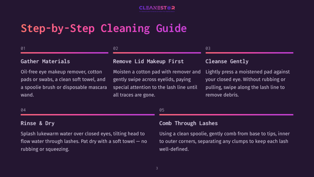3 Step By Step Cleaning Guide 35 Step-By-Step Guide To Cleaning Mascara Wands: Gather Materials, Remove Lid Makeup, Cleanse Gently, Rinse &Amp; Dry, And Comb Through Lashes.