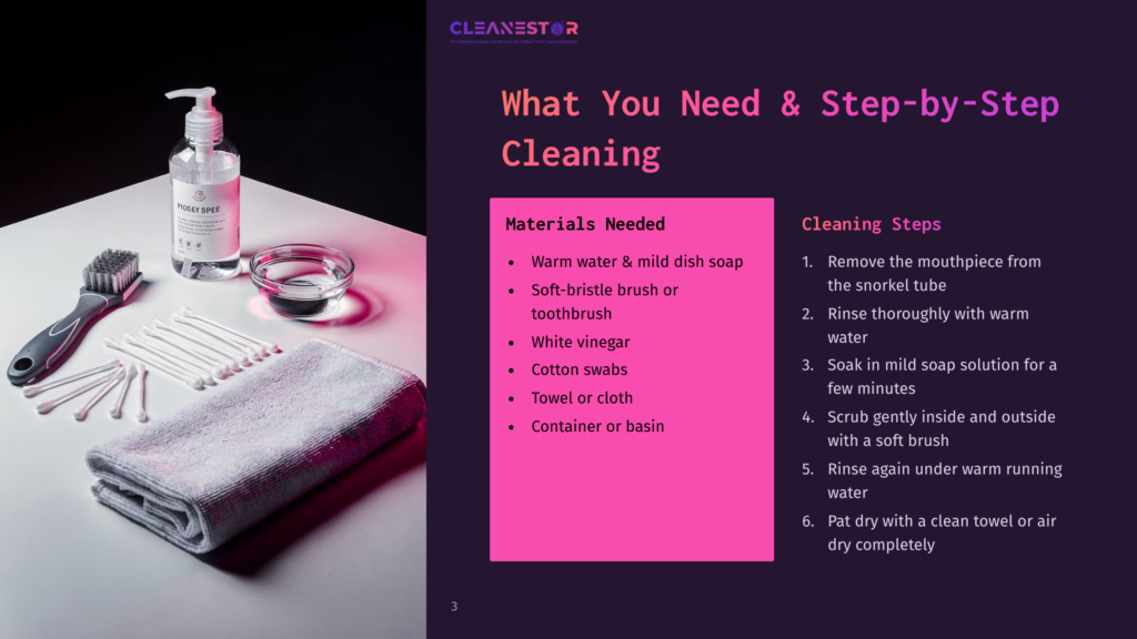 3 What You Need And Step By Step Cleaning Cleanestor Cleaning Supplies: A Bottle Of Pigggy Spee, A Soft-Bristle Brush, Cotton Swabs, A Microfiber Cloth, And A Small Glass Bowl Of Liquid, Arranged On A White Surface.