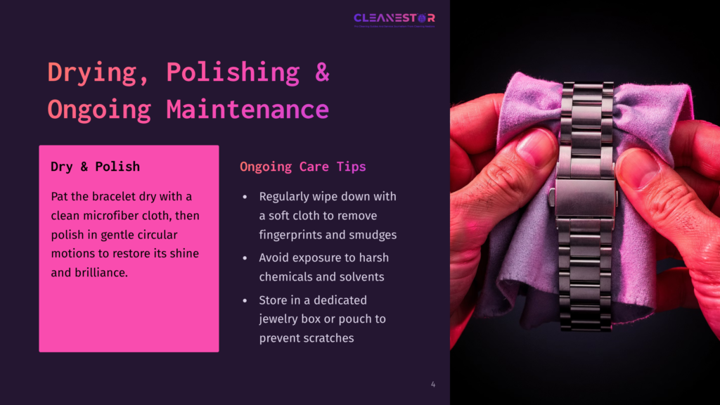 Close-Up Of Hands Gently Polishing A Silver Watch Bracelet With A Soft Purple Cloth, Demonstrating Ongoing Watch Maintenance And Care.
