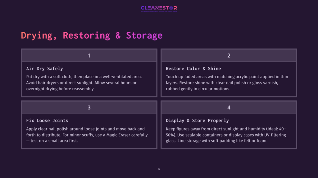 Infographic Detailing Steps For Drying, Restoring, And Storing Nail Polish: Air Dry Safely, Restore Color &Amp; Shine, Fix Loose Joints, And Display &Amp; Store Properly.