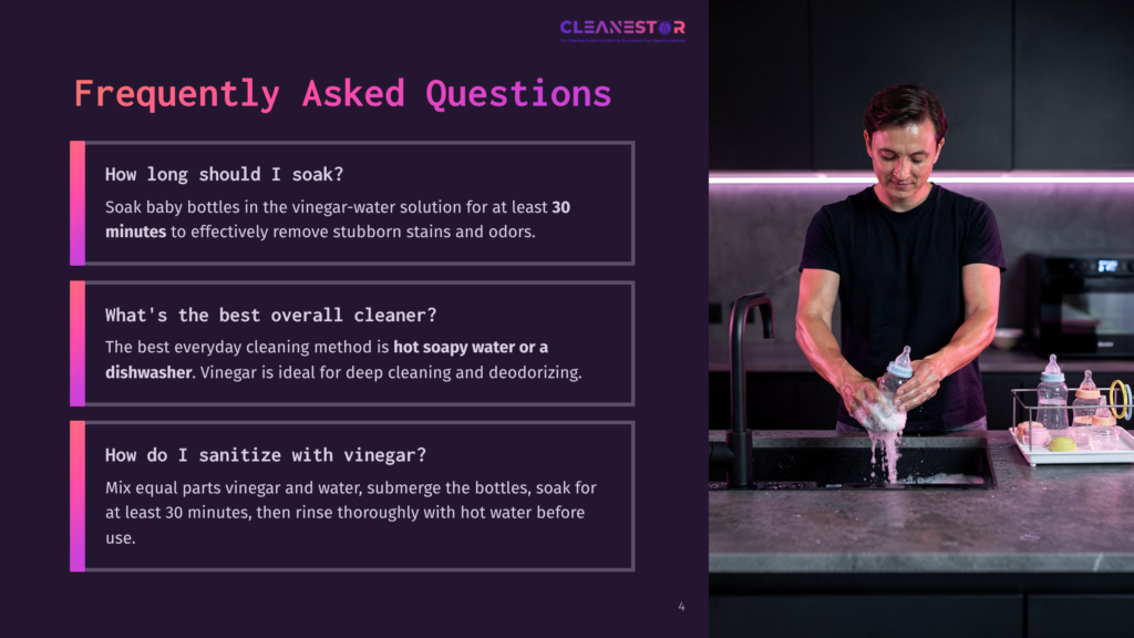 A Man With Dark Hair Washes Baby Bottles In A Modern Kitchen Sink. The Scene Features A Dark Countertop, Stainless Steel Faucet, And A Rack Of Clean Baby Bottles To The Right, With A Pink Neon Light In The Background.