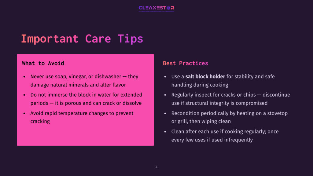 Dark Background With Pink And White Text On A Slide Titled &Quot;Important Care Tips&Quot; With &Quot;What To Avoid&Quot; And &Quot;Best Practices&Quot; Lists.