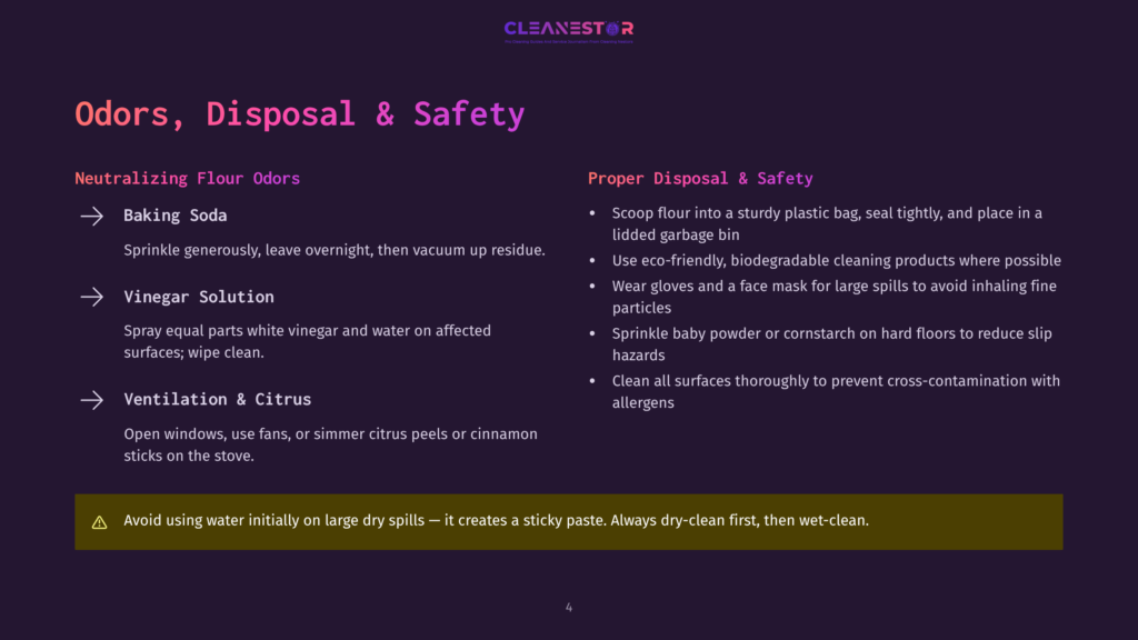 4 Odors Disposal And Safety Cleanestor Cleaning Guide: Neutralizing Odors With Baking Soda And Vinegar, Proper Disposal Of Waste, And Ventilation Tips.