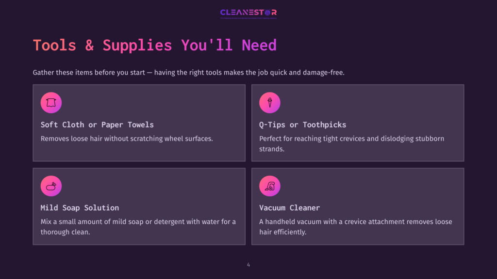 Tools And Supplies For Cleaning: Soft Cloth Or Paper Towels, Q-Tips Or Toothpicks, Mild Soap Solution, And A Vacuum Cleaner.