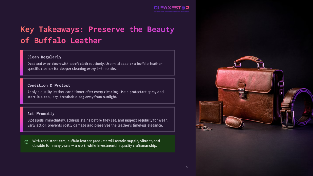 A Dark Brown Leather Briefcase, Wallet, And Belt Are Artfully Arranged On A Dark Background, Showcasing The Timeless Beauty Of Buffalo Leather Products.