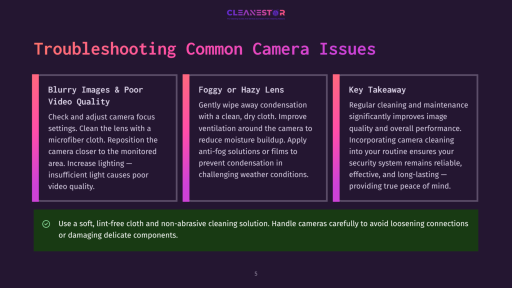 Troubleshooting Common Camera Issues: Blurry Images, Foggy Or Hazy Lenses, And Key Takeaways For Regular Cleaning And Maintenance. Includes Tips For Using Lint-Free Cloths.