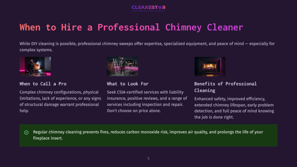 A Professional Chimney Sweep In A Dark Uniform Uses A Brush And Rod To Clean The Inside Of A Chimney, With Tools And Equipment Visible In The Foreground.