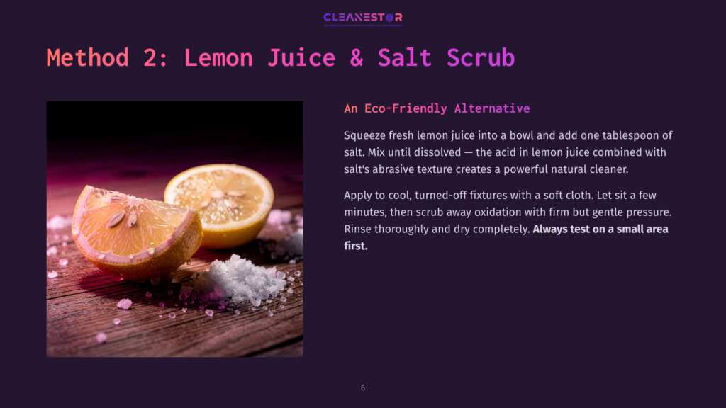 6 Method 2 Lemon Juice And Salt Scrub Close-Up Of Halved Lemons And Coarse Sea Salt On A Rustic Wooden Surface, Suggesting A Natural Cleaning Scrub.