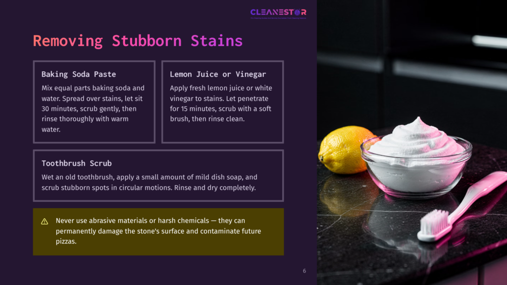 A Bright Yellow Lemon And A Bowl Of White Baking Soda Sit On A Dark Marble Countertop Next To A White Toothbrush. The Image Illustrates Cleaning Tips For Removing Stubborn Stains.