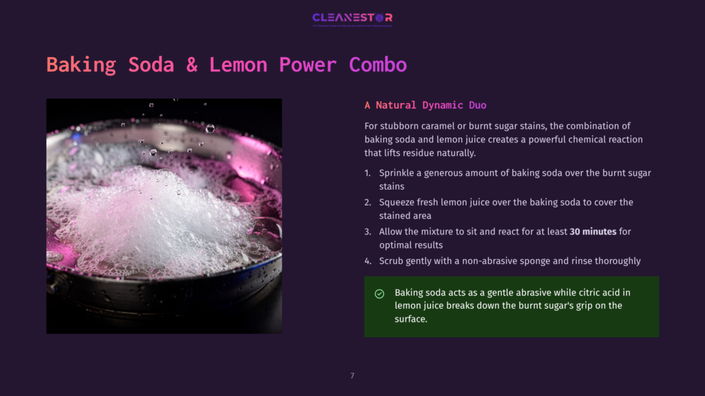 Baking Soda And Lemon Juice Mixture Creating A Bubbly Foam In A Metal Bowl, Demonstrating A Natural Cleaning Solution For Burnt Sugar Stains.
