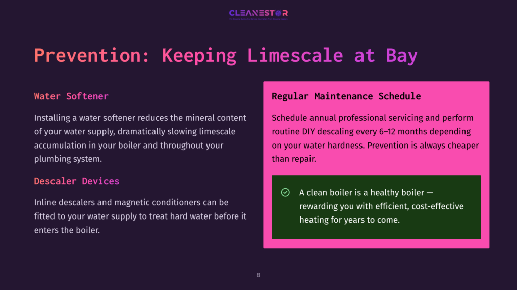 Prevention: Keeping Limescale At Bay. Water Softener And Descaler Devices Explained. Regular Maintenance Schedule For Professional Servicing And Diy Descaling.