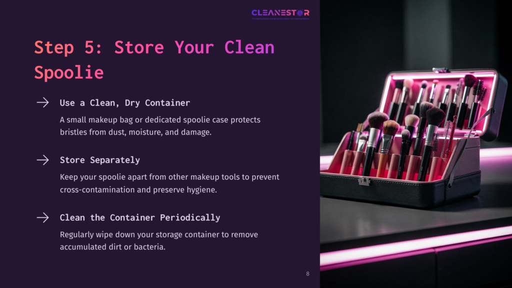 A Pink-Lined Makeup Brush Organizer Case Filled With Various Makeup Brushes. The Case Is Open, Showcasing The Brushes Neatly Arranged, With A Soft Pink Glow Emanating From The Interior And Background.