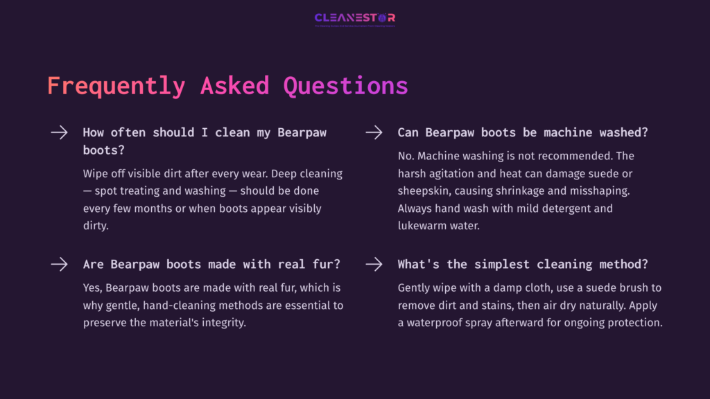 Cleanestor Faq About Bearpaw Boots: How Often To Clean, If Machine Washable, Real Fur, And Simplest Cleaning Method.