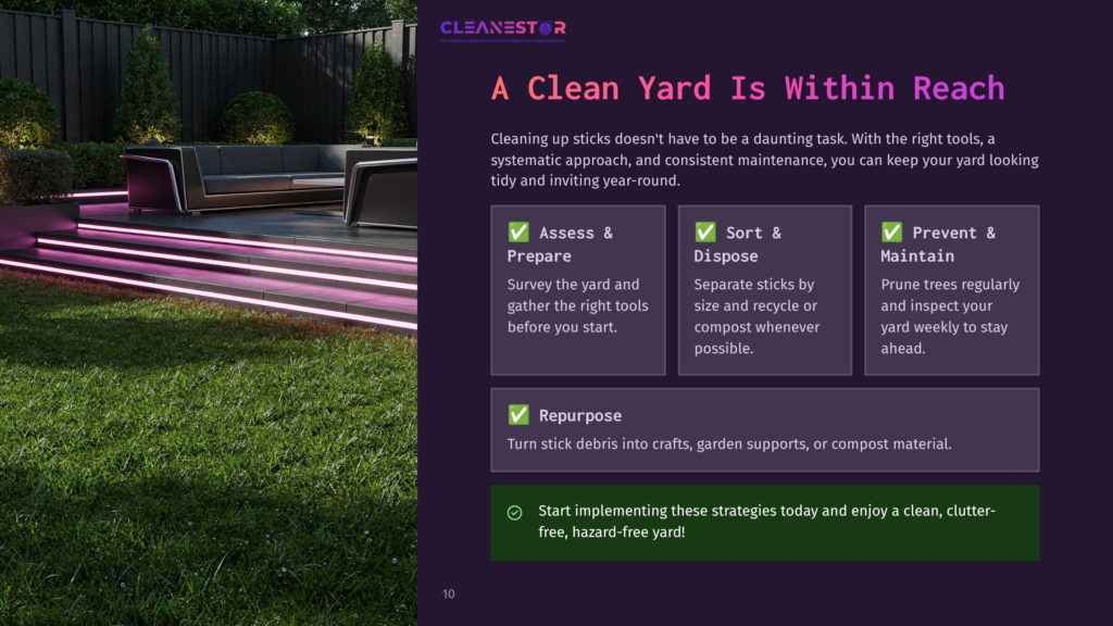 A Modern, Clean Backyard At Dusk Features A Sleek Black Outdoor Sofa On A Tiered, Dark Wooden Deck Illuminated By Purple Led Lights. A Lush Green Lawn And A Dark Privacy Fence Complete The Serene Outdoor Living Space.
