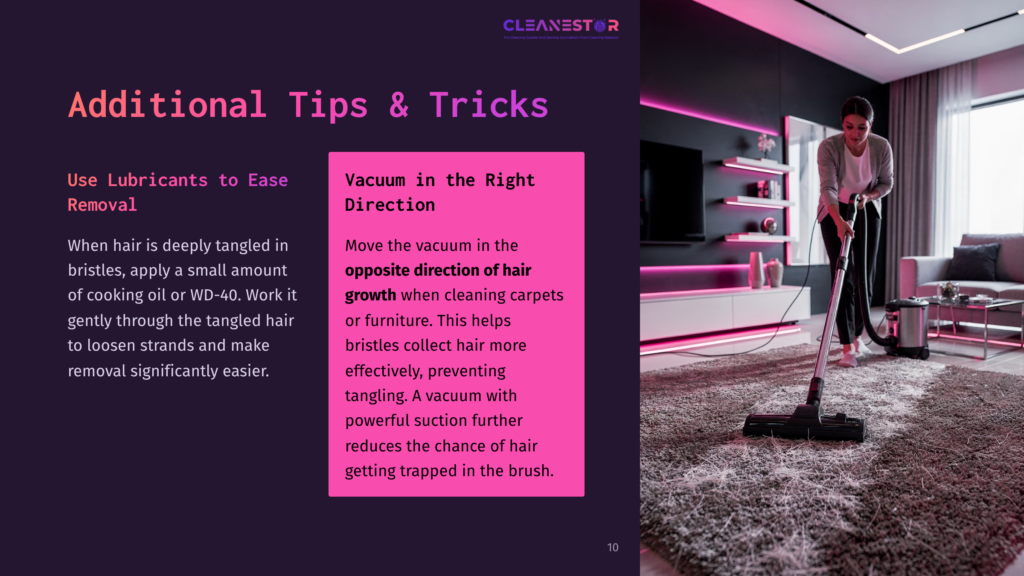A Purple And Pink Themed Room With A Vacuum Cleaner On A Dark Rug. A Tv And Modern Furniture Appear In The Background.