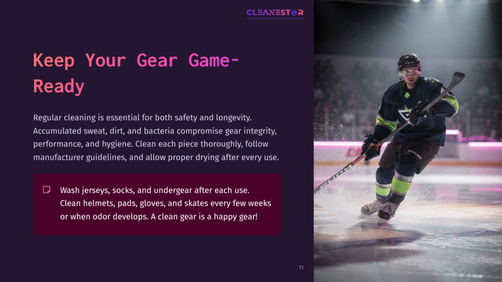A Hockey Player Skates On An Ice Rink, Wearing A Dark Jersey With Neon Accents, Amidst Vibrant Purple Lighting.