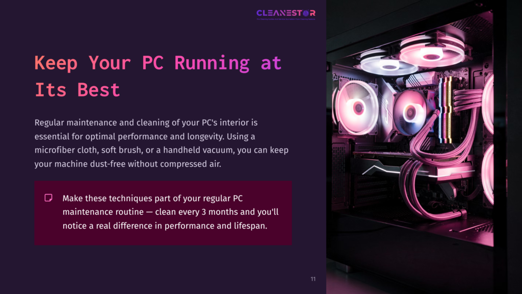 A Pc Case With Vibrant Pink And Purple Led Lights, Showcasing Internal Components Like Fans And Cables, Set Against A Dark Background.