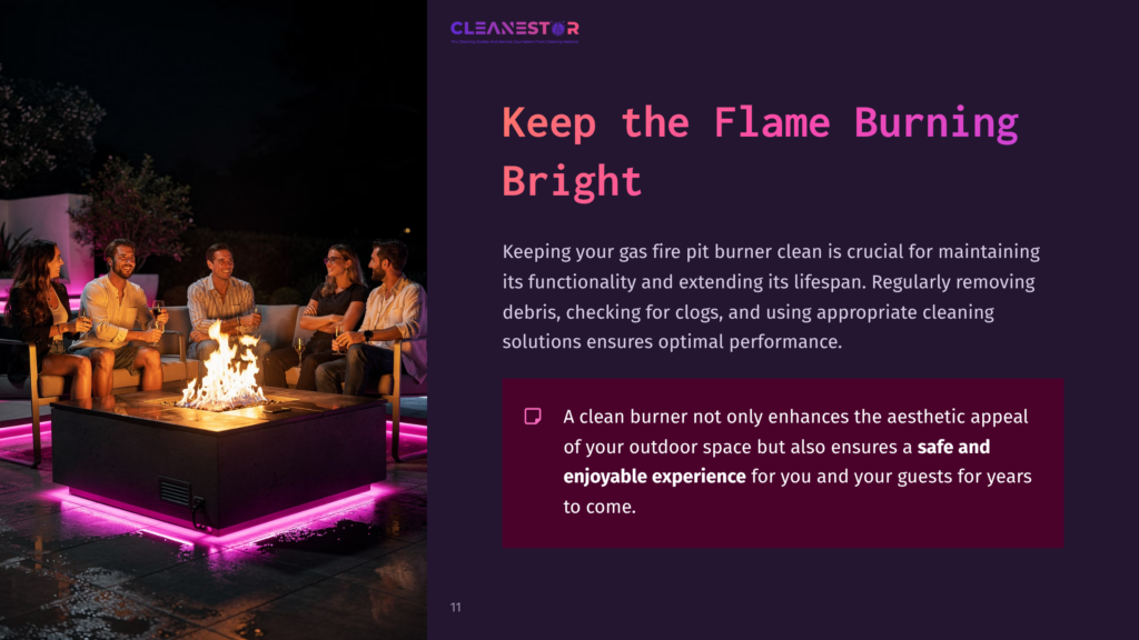Friends Enjoy A Warm Evening Around A Modern Gas Fire Pit With Colorful Led Lighting, Creating A Cozy Outdoor Ambiance.