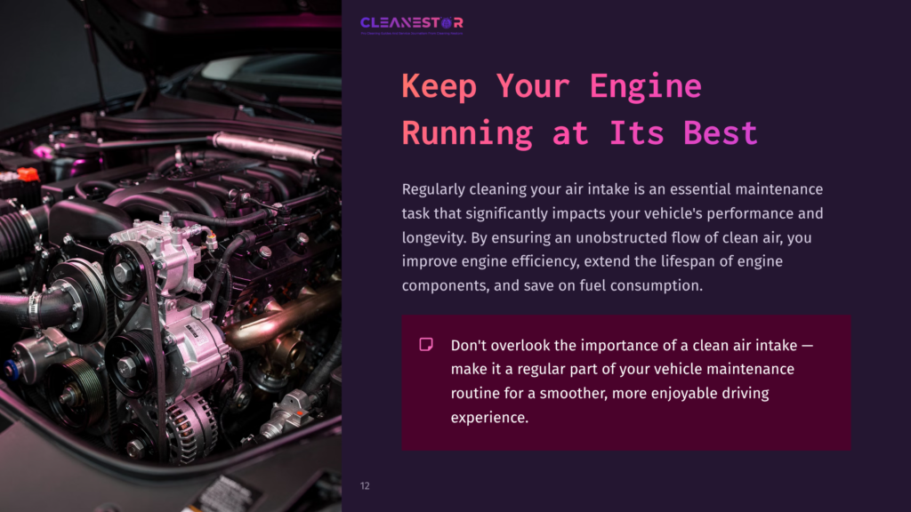 Close-Up Of A Car Engine Showing The Air Intake System, With Intricate Components In Black And Metallic Colors, Emphasizing Mechanical Detail.