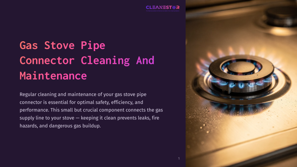 Close-Up Of A Gas Stove Burner With Blue Flames Igniting, Highlighting The Importance Of Gas Stove Pipe Connector Cleaning And Maintenance For Safety And Efficiency.