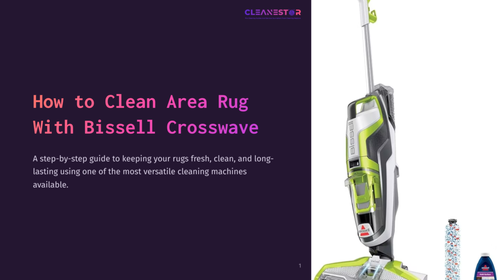 Bissell Crosswave Cleaner With A Sleek Design Featuring Green And Gray Colors, Positioned Upright Against A Colorful Background.