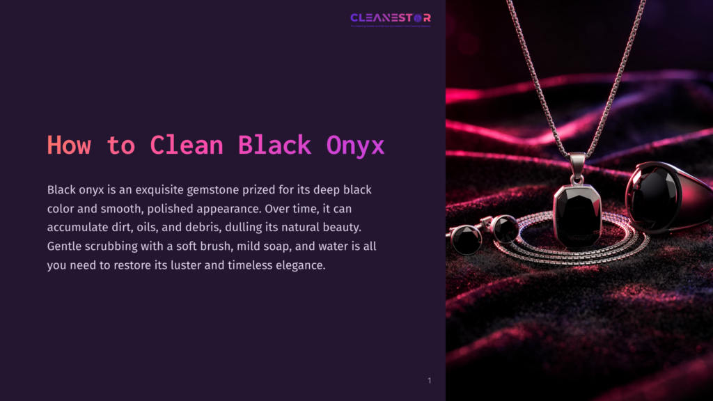 Close-Up Of Elegant Black Onyx Jewelry, Including A Pendant Necklace And A Ring, Resting On A Dark, Textured Velvet Surface With Dramatic Lighting.