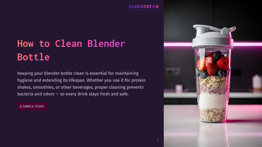 A Clear Blender Bottle Filled With Layers Of Colorful Fruits, Oats, And Yogurt, Set Against A Dark Kitchen Background.