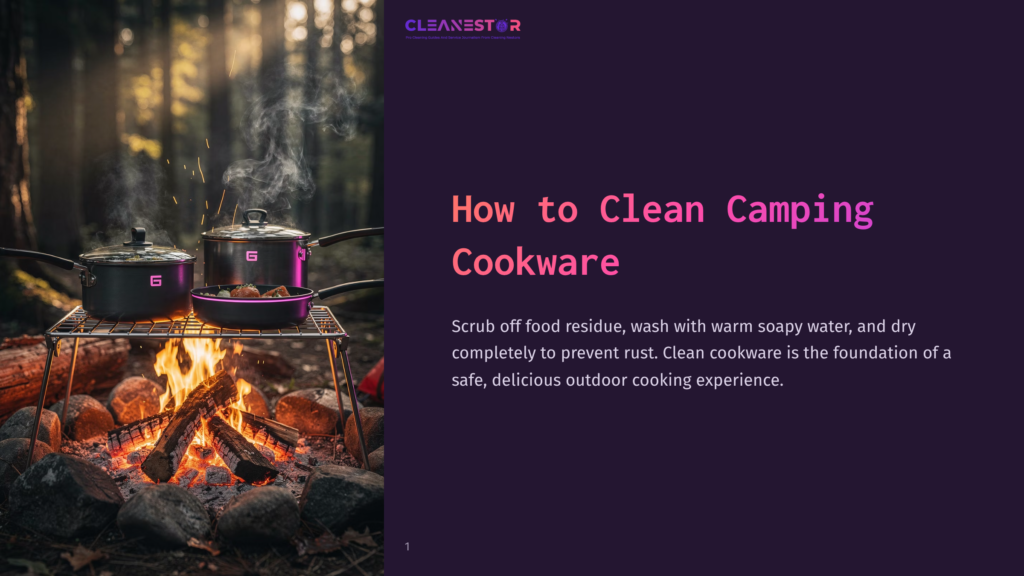 A Camping Scene With Two Pots On A Grill Over A Fire, Surrounded By Trees, Conveying The Outdoorsy Vibe Of Cooking In Nature.