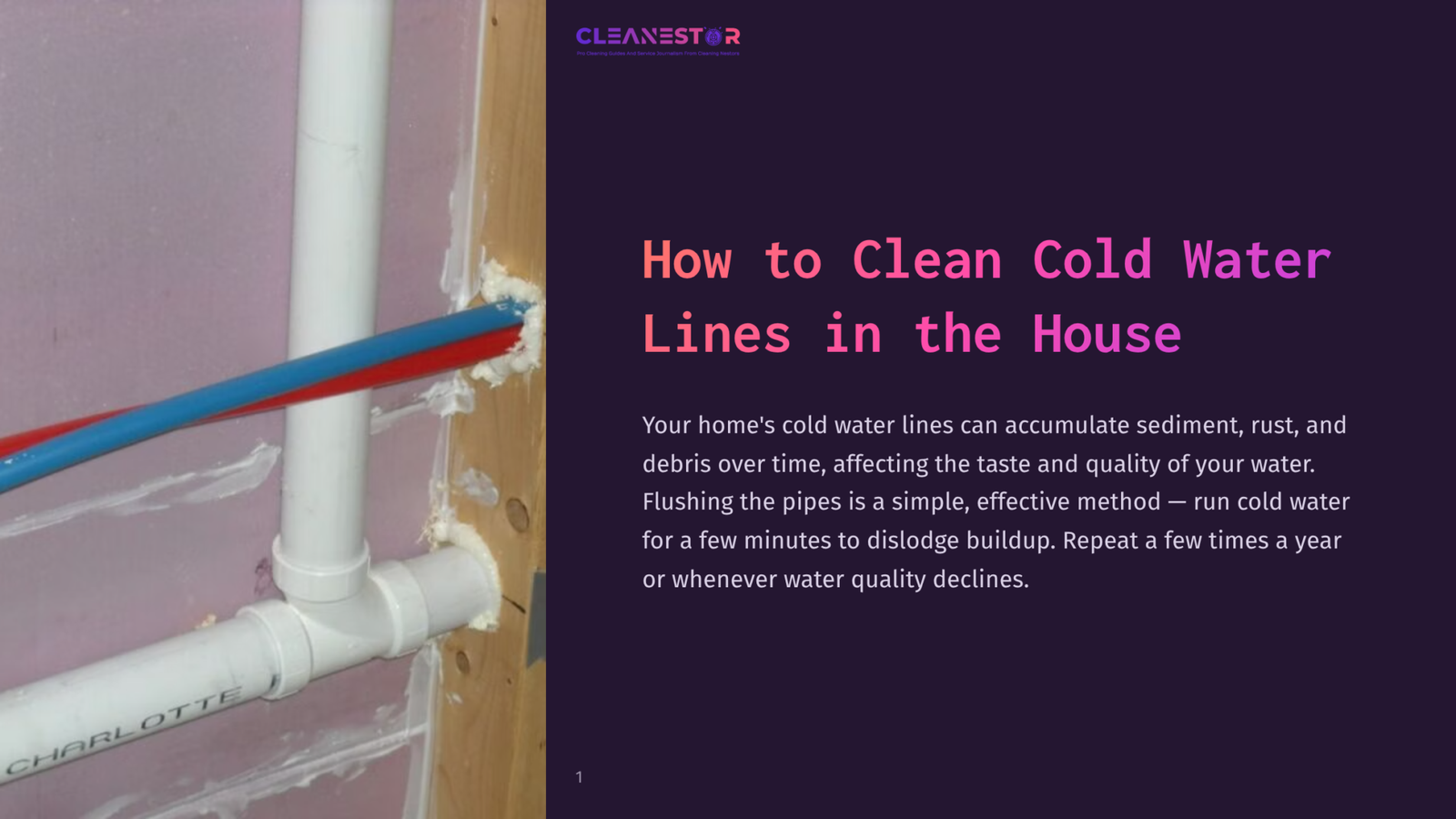 How To Clean Cold Water Lines In The House | CleaNESTOR