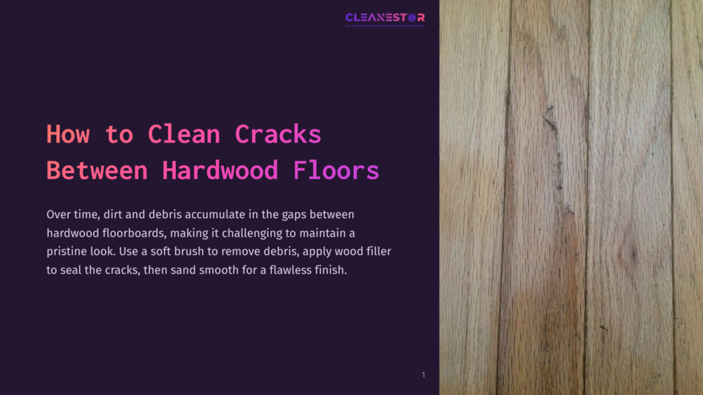 Wooden Floorboards With Visible Gaps, Featuring A Warm Brown Hue, Alongside A Soft Brush And A Wood Filler Tube For Cleaning.
