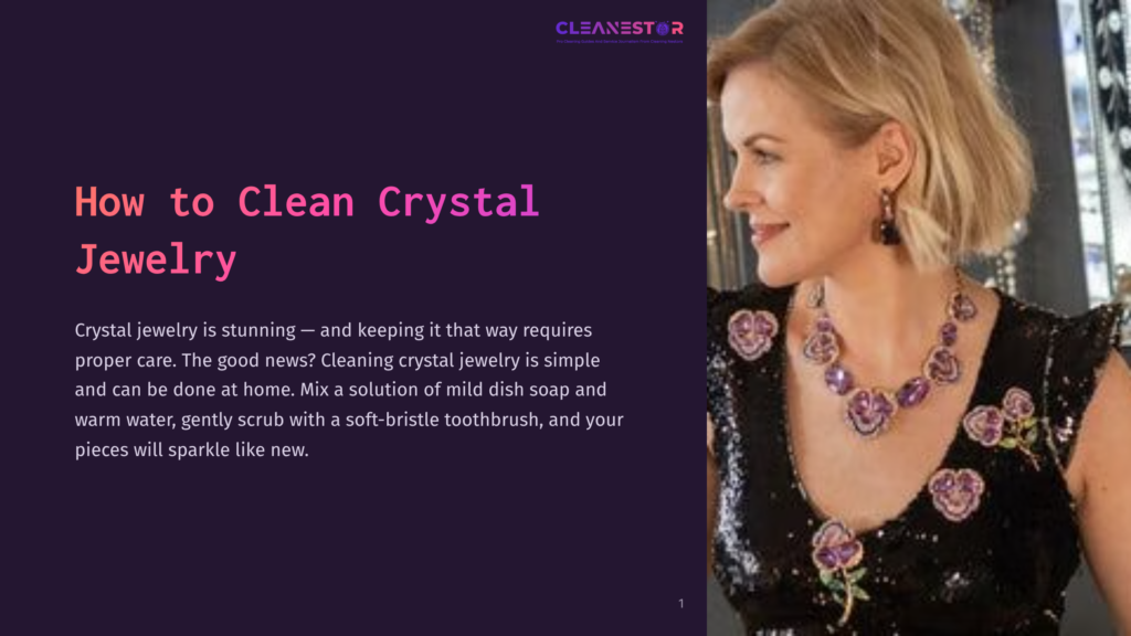 Woman Wearing A Sparkling Crystal Necklace And Earrings, Set Against A Dark Background, Showcasing The Elegance Of Crystal Jewelry.
