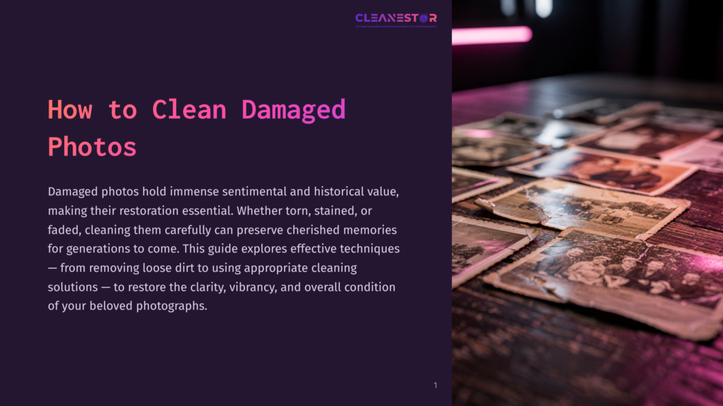 A Collection Of Old, Damaged Photographs Scattered On A Dark Surface, With Soft Lighting Highlighting Their Textures And Details.