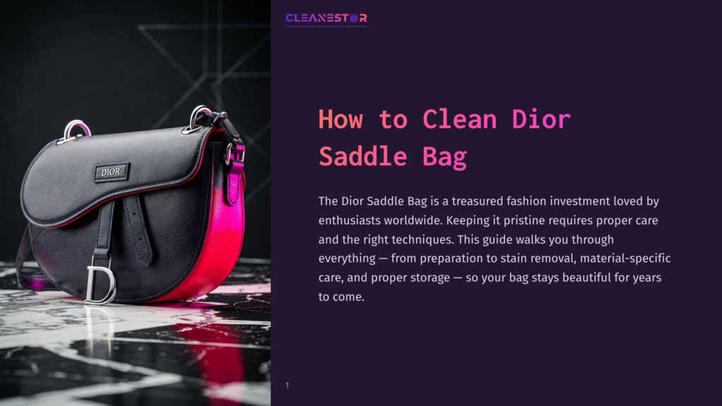 1 How To Clean Dior Saddle Bag Black And Pink Dior Saddle Bag Displayed On A Glossy Surface, Showcasing Its Unique Shape And Silver Hardware Against A Dark Backdrop.