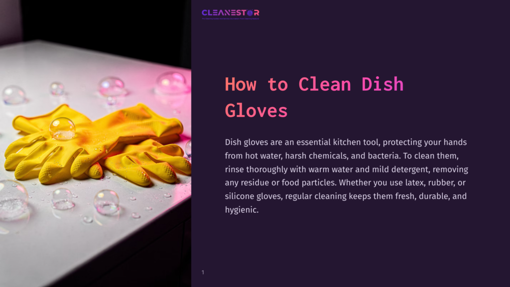 Yellow Dish Gloves Rest On A Surface Surrounded By Bubbles, Suggesting Cleaning, With A Soft Purple Background Enhancing The Scene.