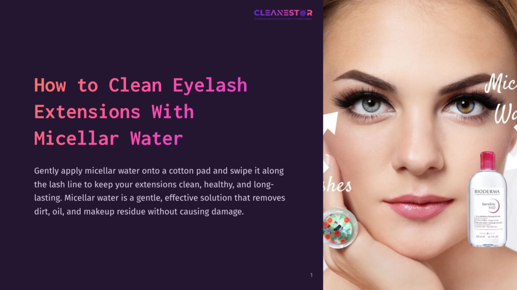 A Close-Up Of A Woman'S Face Showcasing Stylish Eyelash Extensions, With A Hand Holding A Colorful Round Stone Near Her Chin.