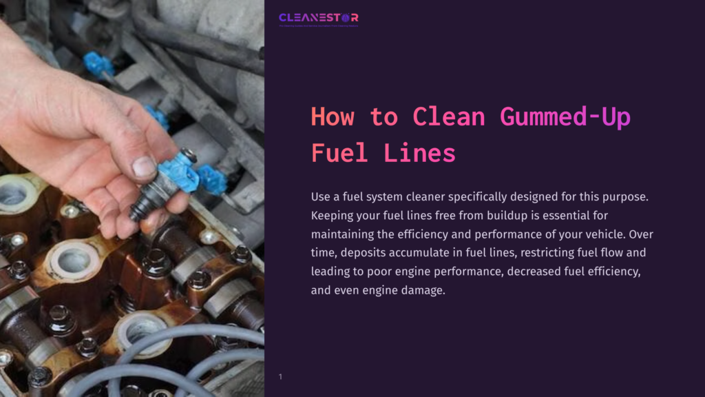 A Hand Applying A Blue Fuel Line Cleaner To A Metal Engine Component, Surrounded By Various Mechanical Parts In A Vehicle Engine Bay.