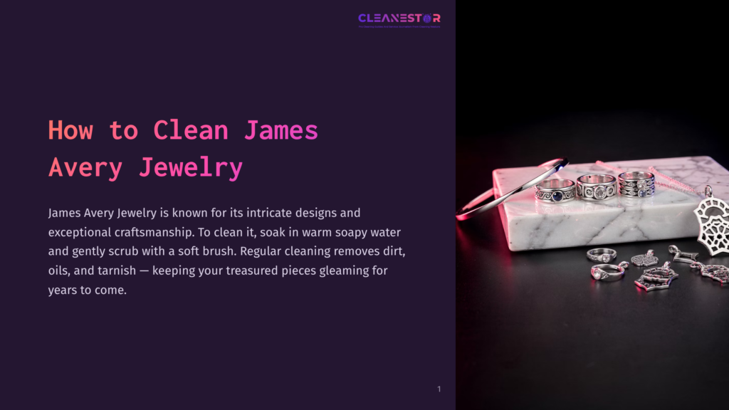 A Marble Cleaning Station With A Silver Ring And Charm, Surrounded By Soft Brushes, On A Dark, Colorful Background.