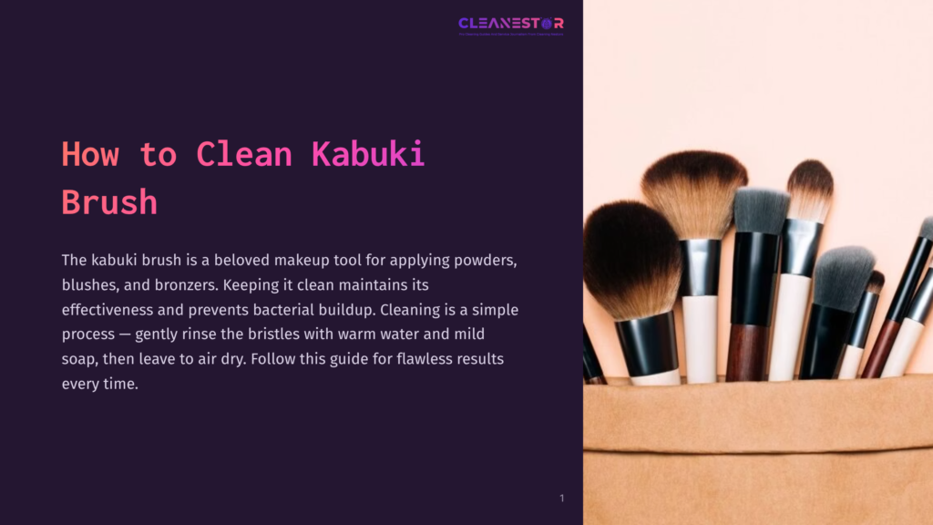 Close-Up Of A Collection Of Clean Kabuki Makeup Brushes With Wooden Handles, Neatly Arranged In A Tan Container, Ready For Use.
