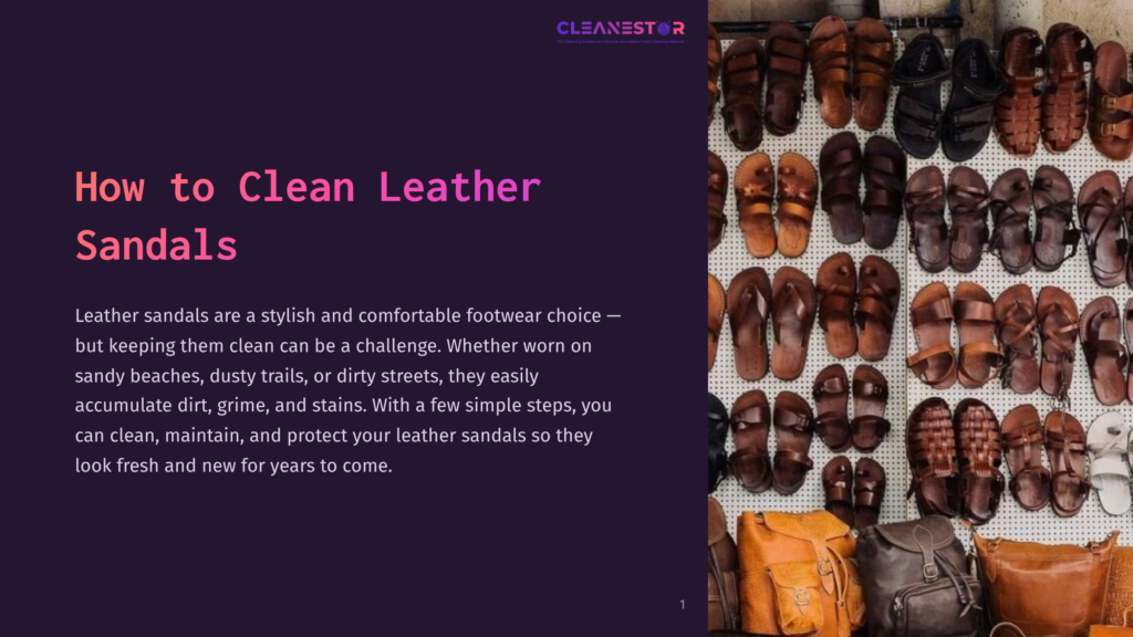 A Collection Of Leather Sandals In Various Shades Of Brown And Tan, Neatly Arranged On A Display, Alongside A Leather Bag.