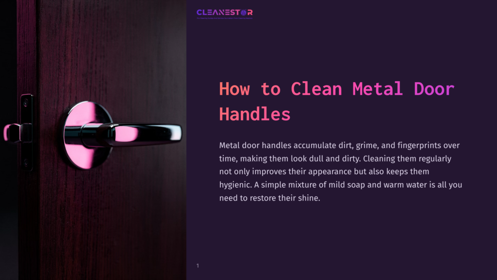 A Shiny Metal Door Handle On A Wooden Door, With A Dark Background Highlighting The Handle'S Polished Surface And Reflections.