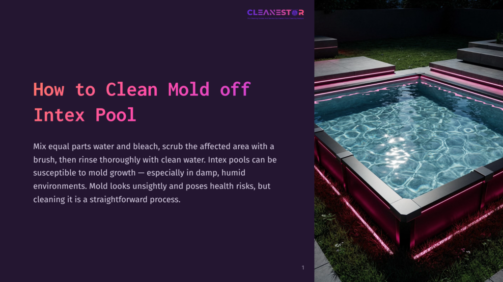 A Clean Outdoor Intex Pool With Pink Led Lighting Reflecting Off The Water, Surrounded By A Modern Deck In A Well-Lit Setting.