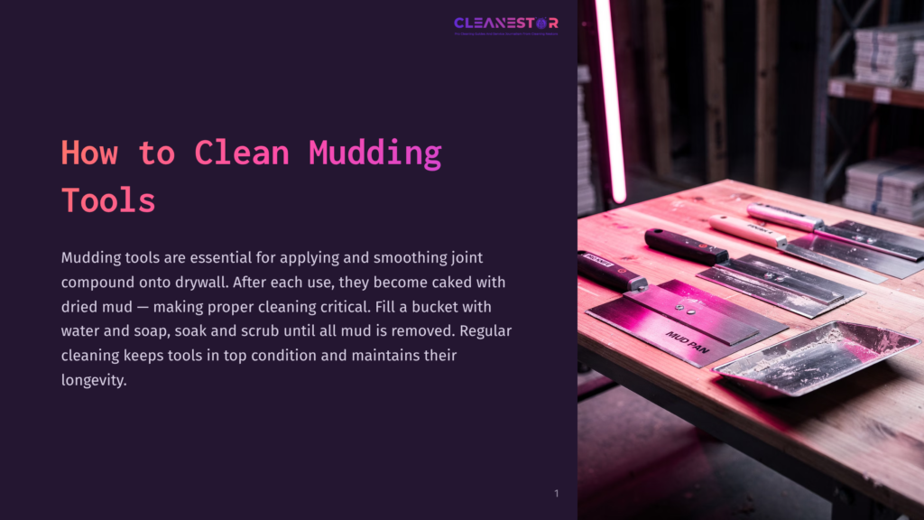 A Collection Of Muddy Tools, Including Trowels And A Scraper, Displayed On A Wooden Surface With Pink Lighting; Tools Are Caked In Dried Mud.