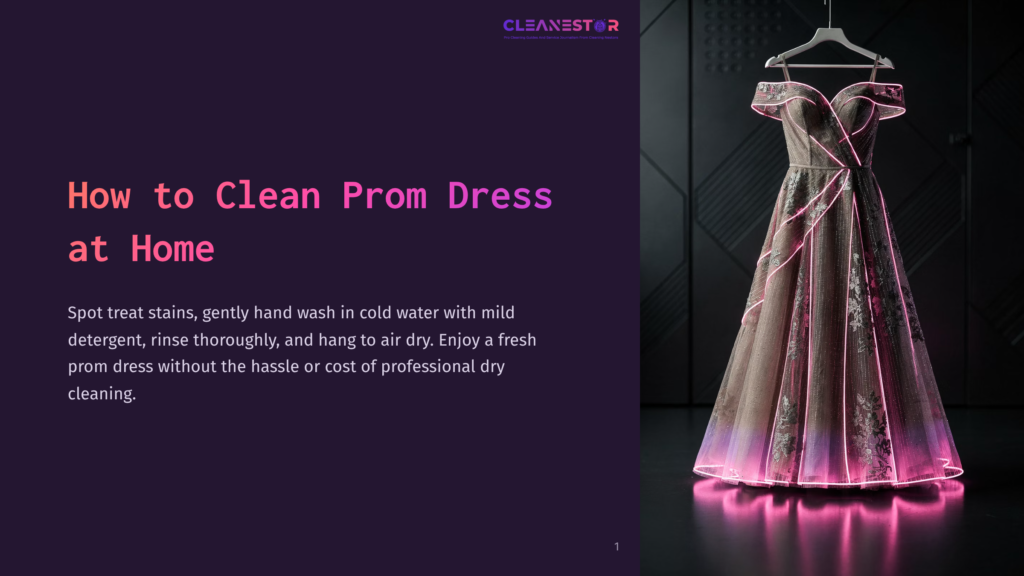 A Beautifully Designed Prom Dress Hanging On A Hanger, With A Soft Pink Gradient And Intricate Lace Details Against A Dark Background.