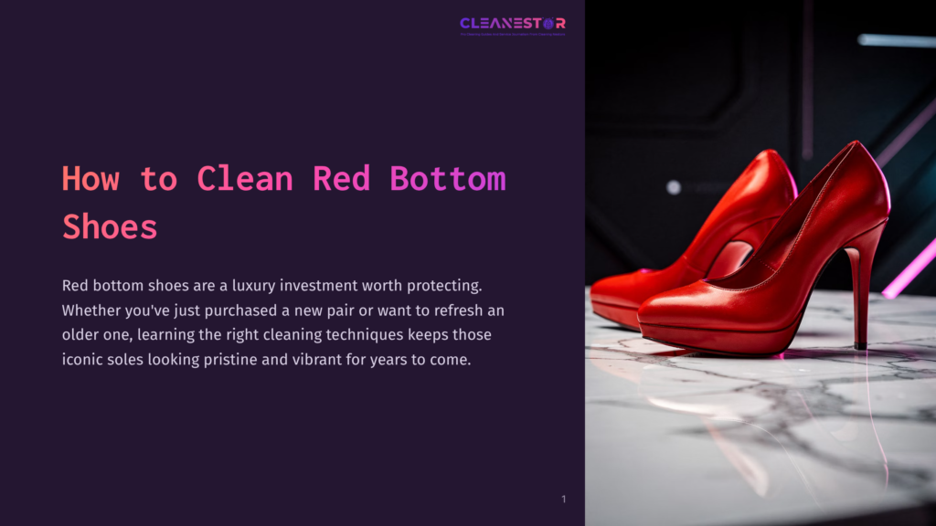 A Pair Of Glossy Red High-Heeled Shoes With Distinctive Red Soles Stands Against A Dark, Textured Background.