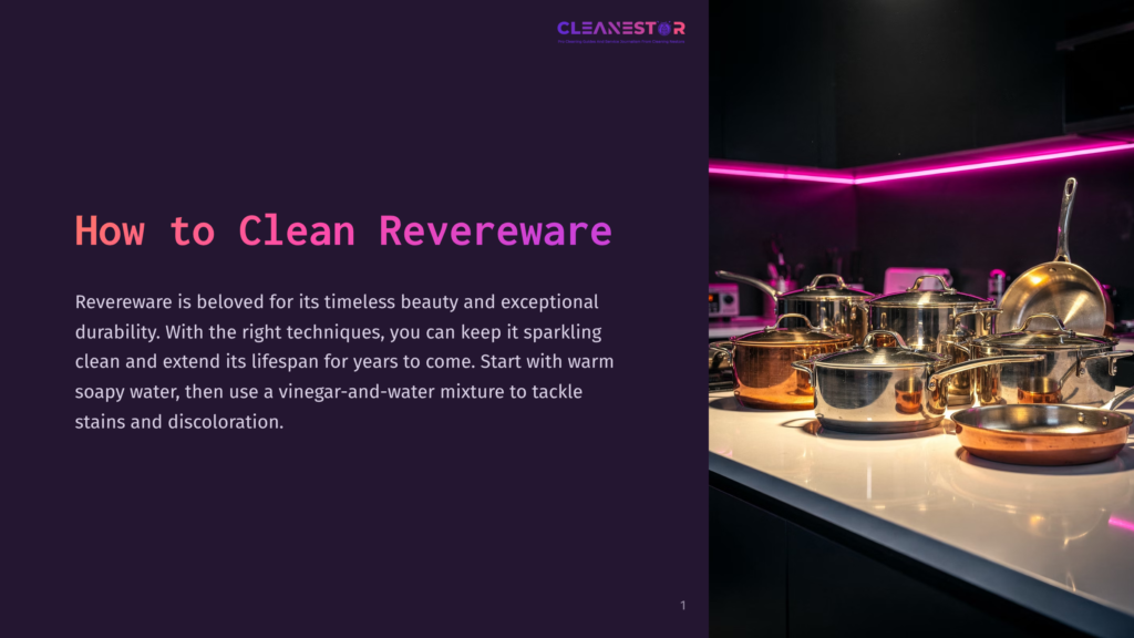 A Collection Of Gleaming Copper And Stainless Steel Pots And Pans, Including Revere Ware, Are Neatly Arranged On A Clean White Countertop In A Modern Kitchen With Vibrant Pink Lighting.