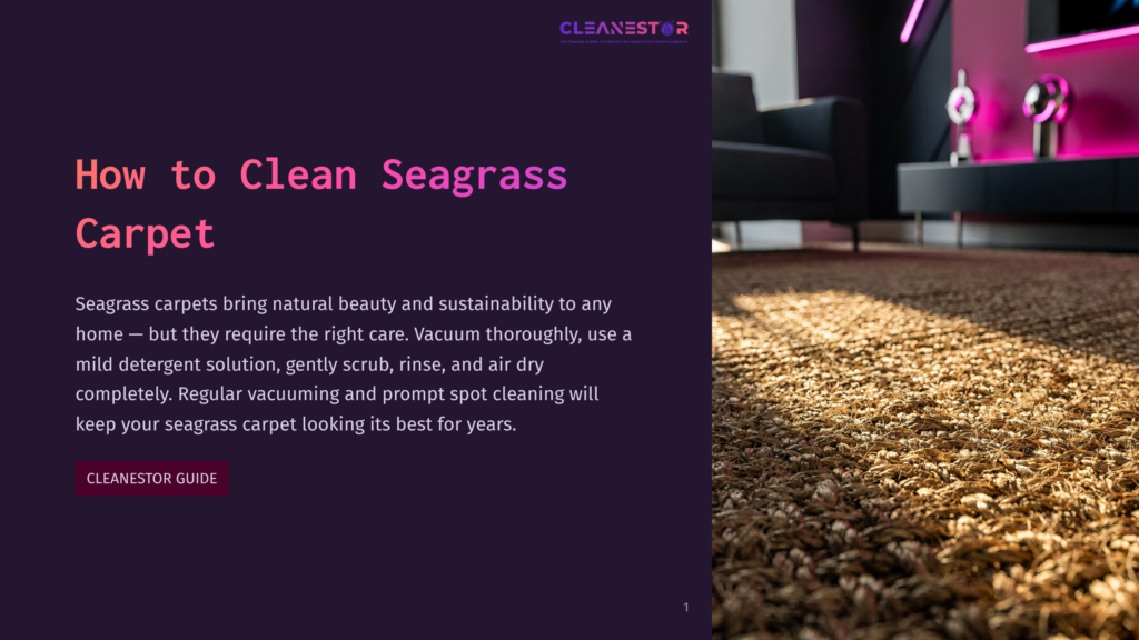 A Textured Seagrass Carpet In Warm Brown Tones, With A Vibrant Purple Wall And Modern Lighting In The Background.