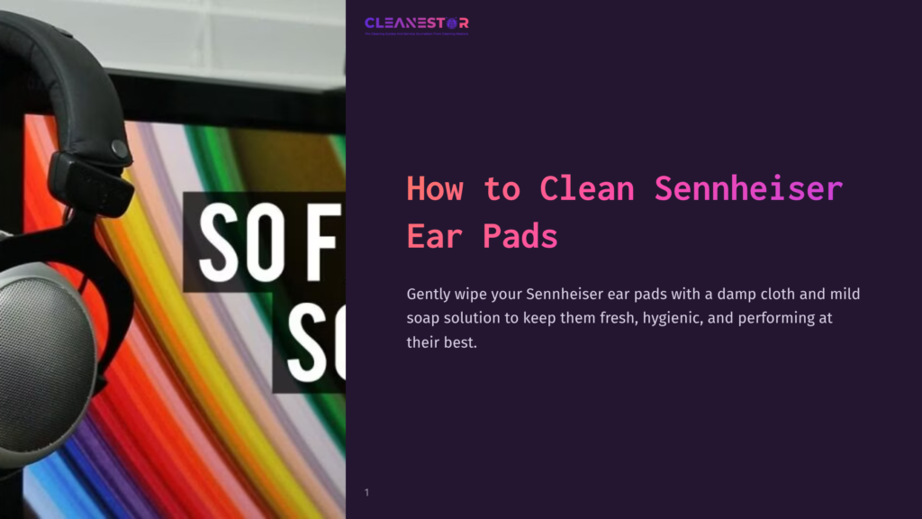 Close-Up Of Black Sennheiser Headphones Against A Colorful Background, Illustrating The Importance Of Maintaining Ear Pads.